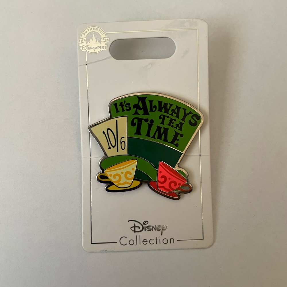 Disney Park Pin Trading Alice In Wonderland  It's Always Tea Time Enamel Pin